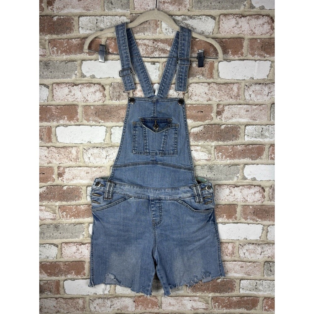 Duck Head Jeans Womens Jr 9 Y2K Distressed Denim Shortall 27 Waist Country Girl